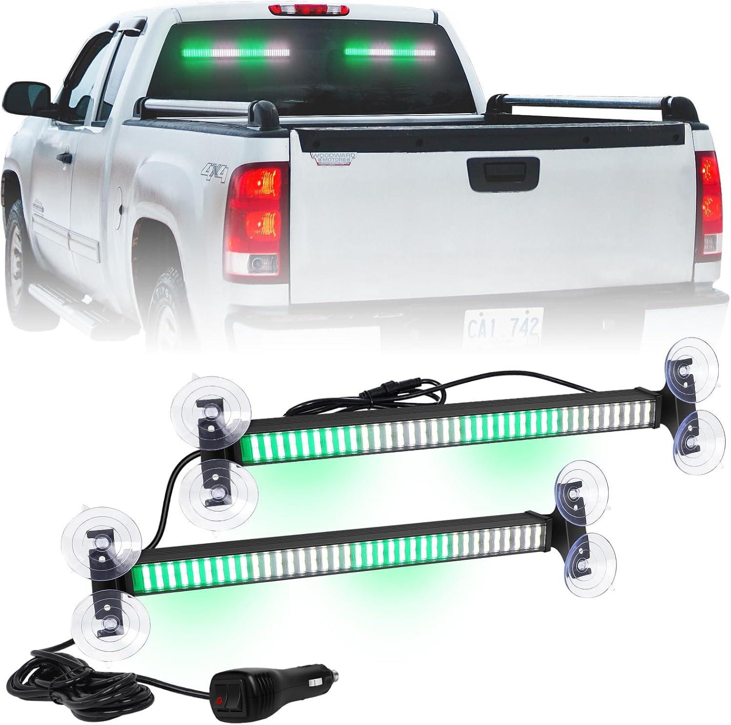 XRIDONSEN 2 in 1 Emergency Strobe Traffic Advisor Light Bar
