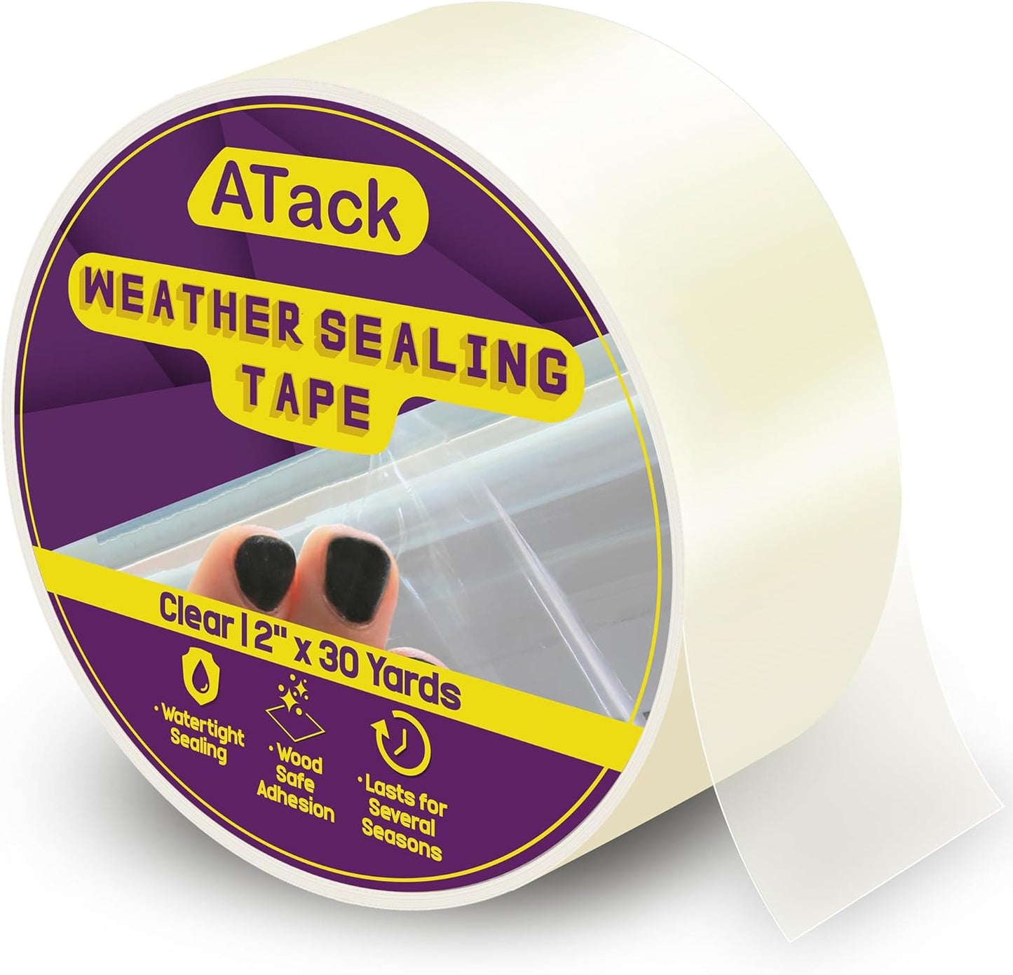 ATack Clear Window Weather Seal Tape - Residue-Free