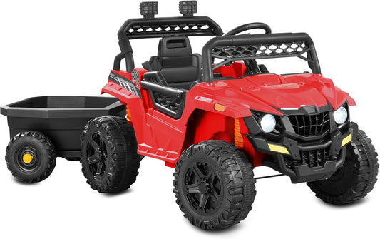 Kids 12V Electric Ride On UTV Car with Trailer and Bluetooth