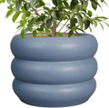 10 Inch Plant Pot Indoor Ceramic Planter - Modern Gray Layered Design