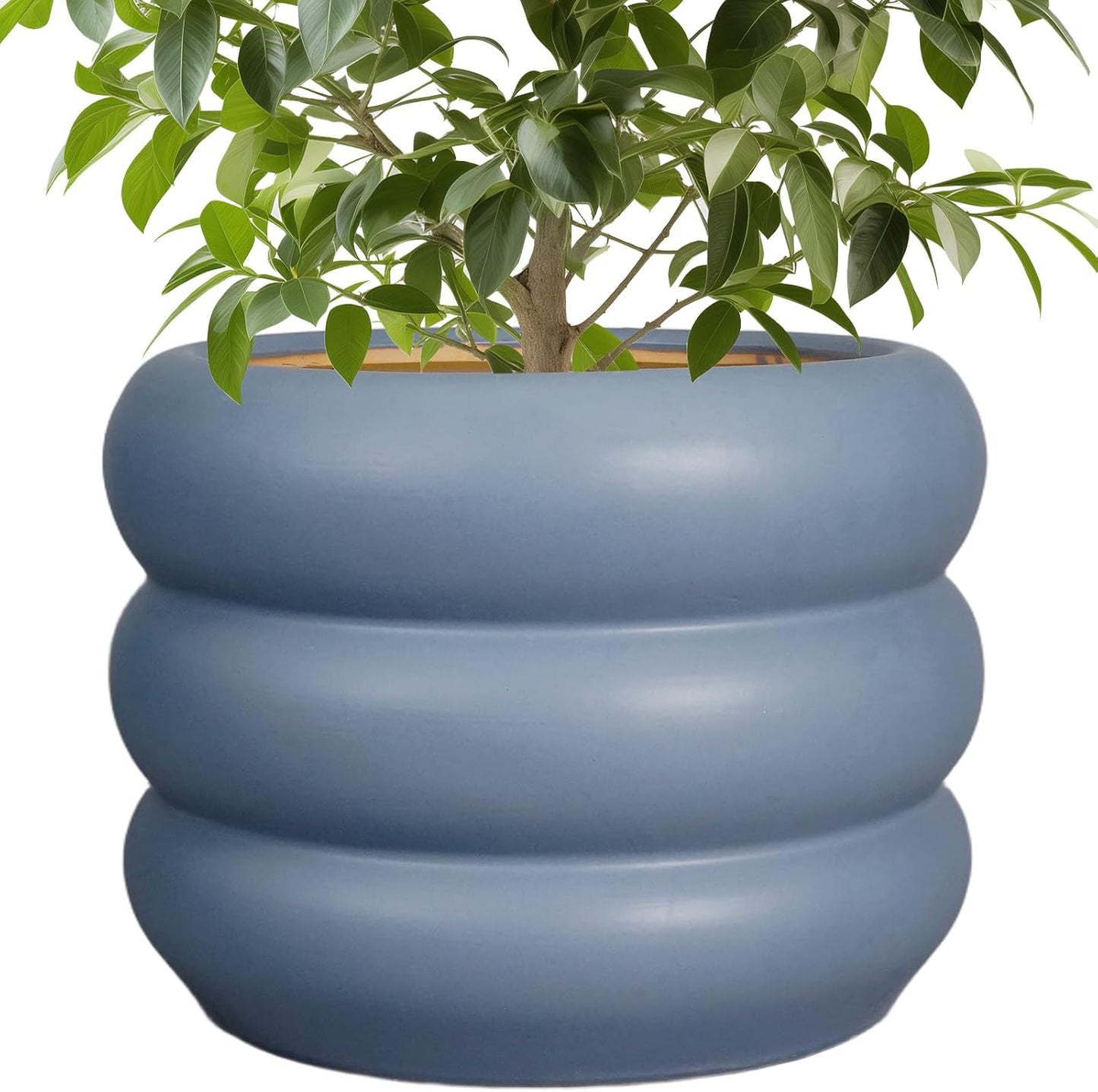 SQOWL 10 Inch Plant Pot Indoor - Modern Gray Ceramic Planter