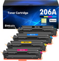 206A 206X Toner Cartridges 4 Pack Compatible for HP M283fdw - High