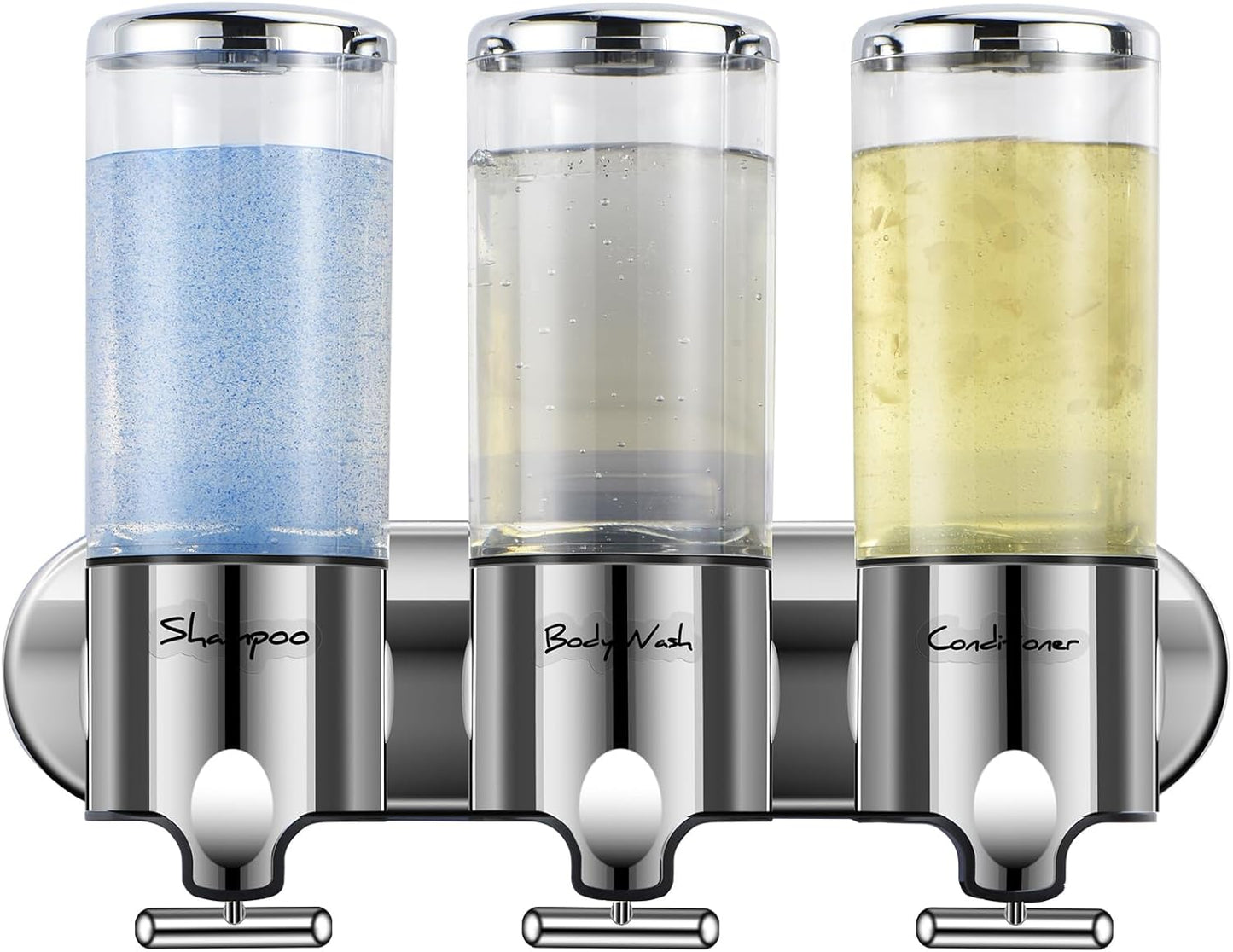 Refillable 3-Chamber Shower Dispenser - No Mess, More Space!