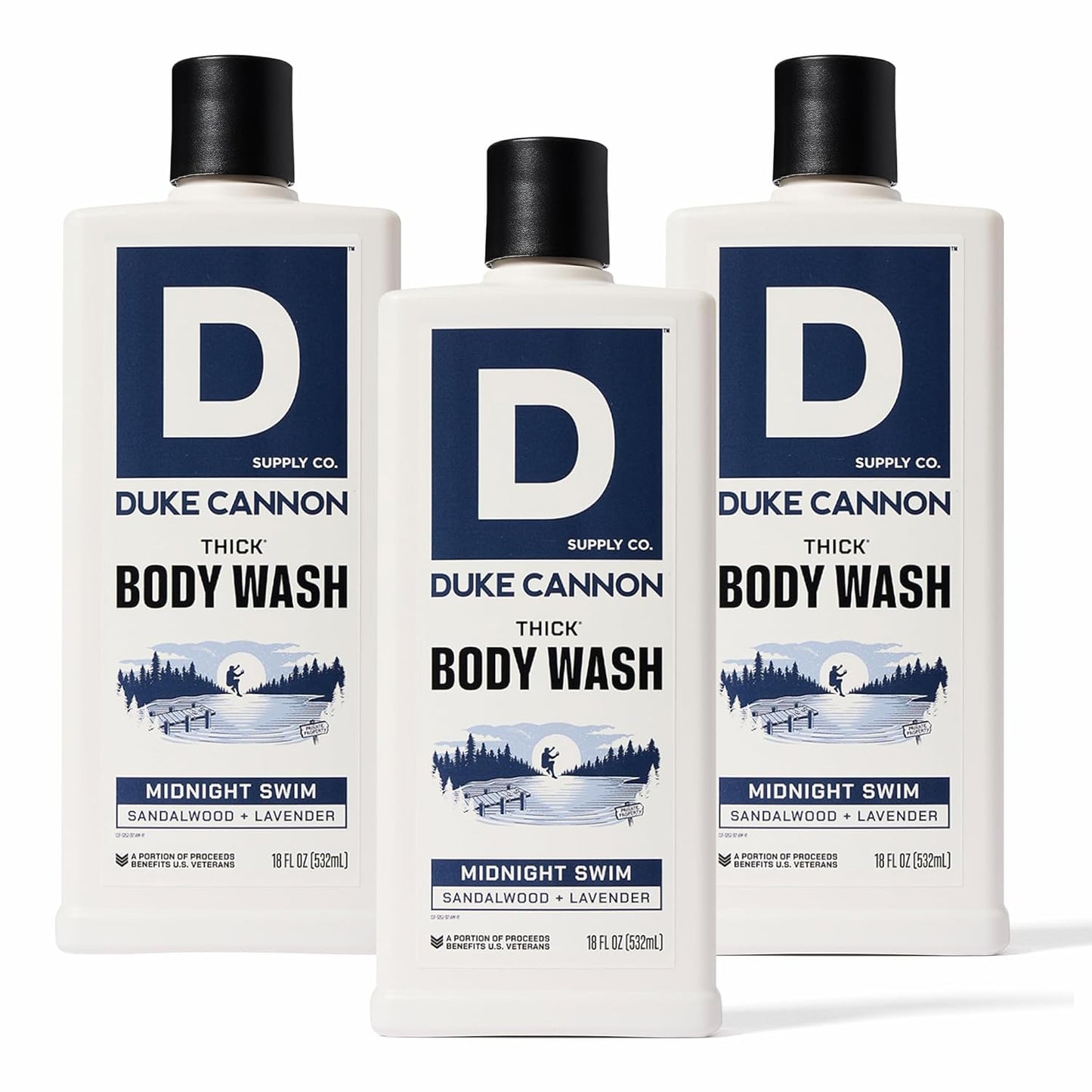 Duke Cannon Midnight Swim Body Wash for Men - Thick and Invigorating
