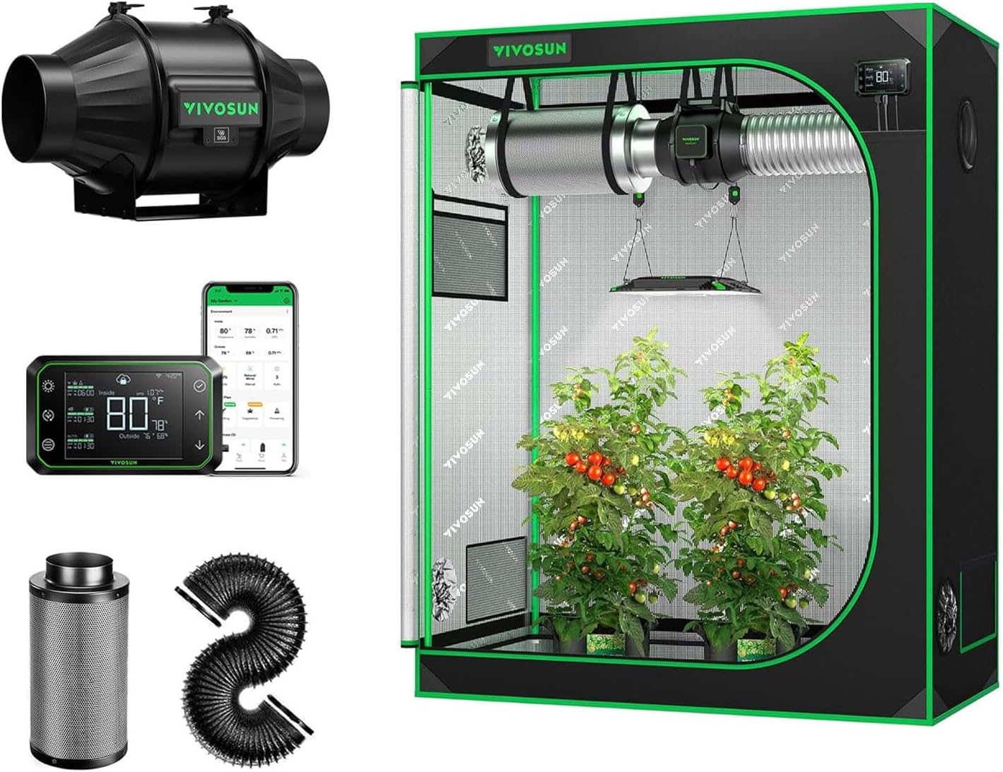 VIVOSUN Smart Air Filtration Grow Tent Kit