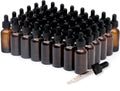 48 Pack 1oz Amber Glass Dropper Bottles - Precise Measurement, Leak
