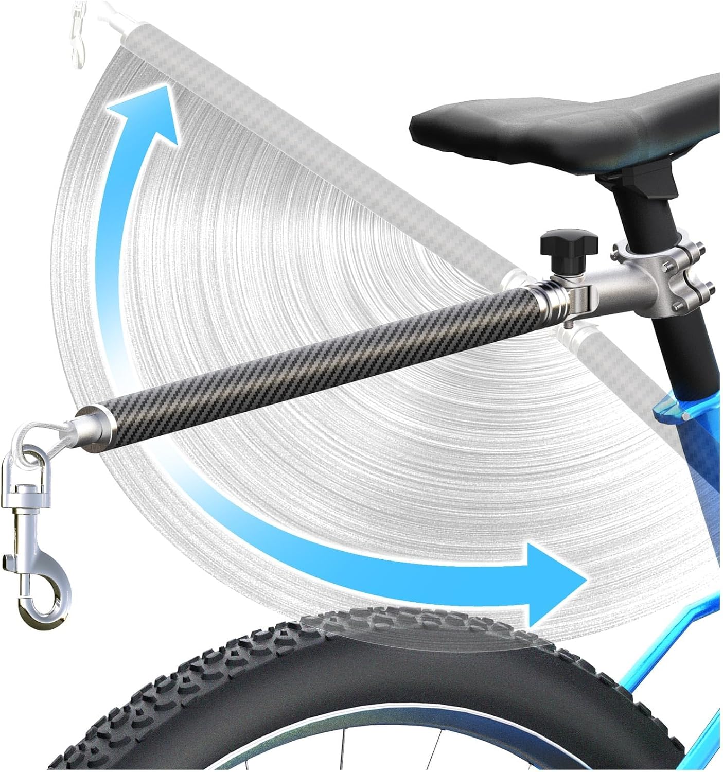Hands-Free Bicycle Dog Leash with 180 Rotation for Safety