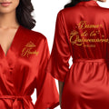 Mis Quince Anos Robes Personalized Satin Robe - Getting Ready Photo la