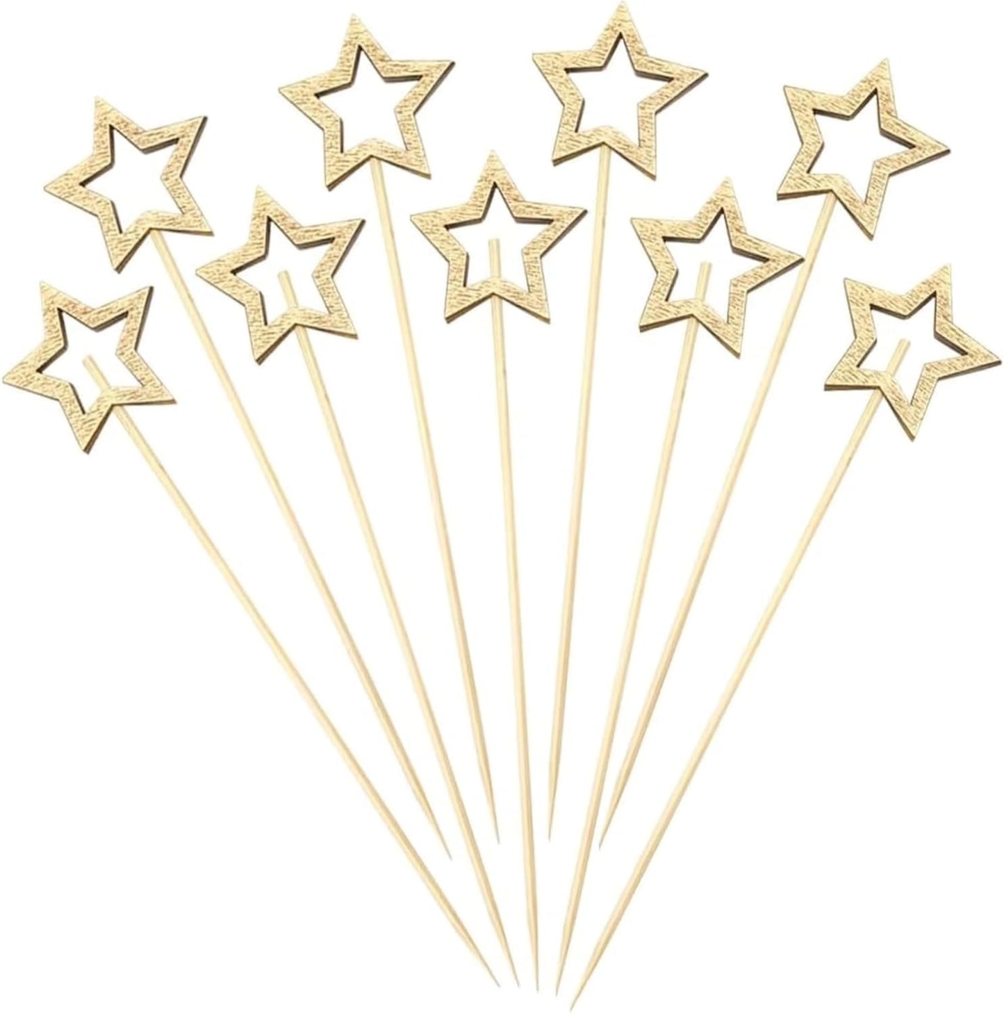 Golden Star Cocktail Picks - Stylish Party Essentials
