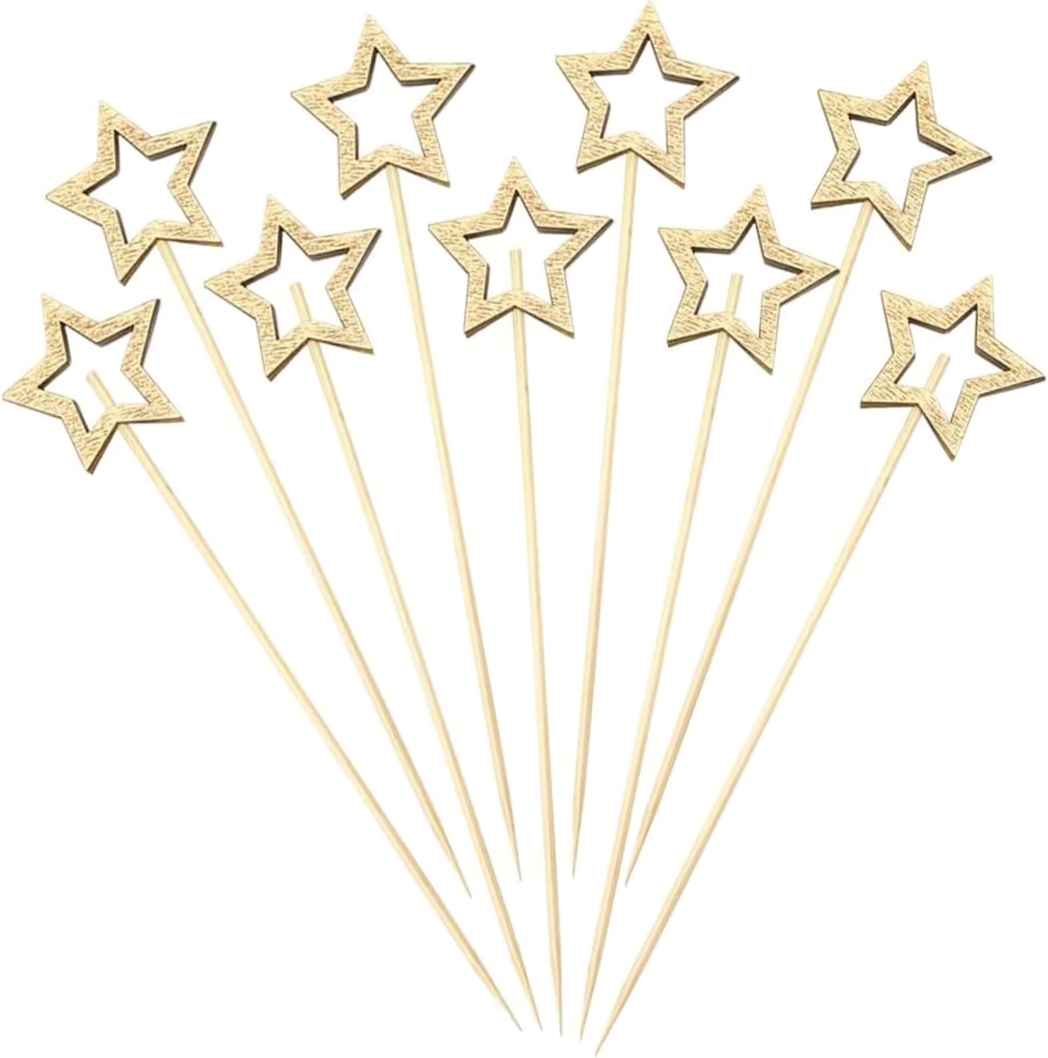 Golden Star Cocktail Picks - Stylish Party Essentials