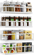 Spice Rack Wall Mounted 4 Pack Pantry Door Organizer - Space-Saving