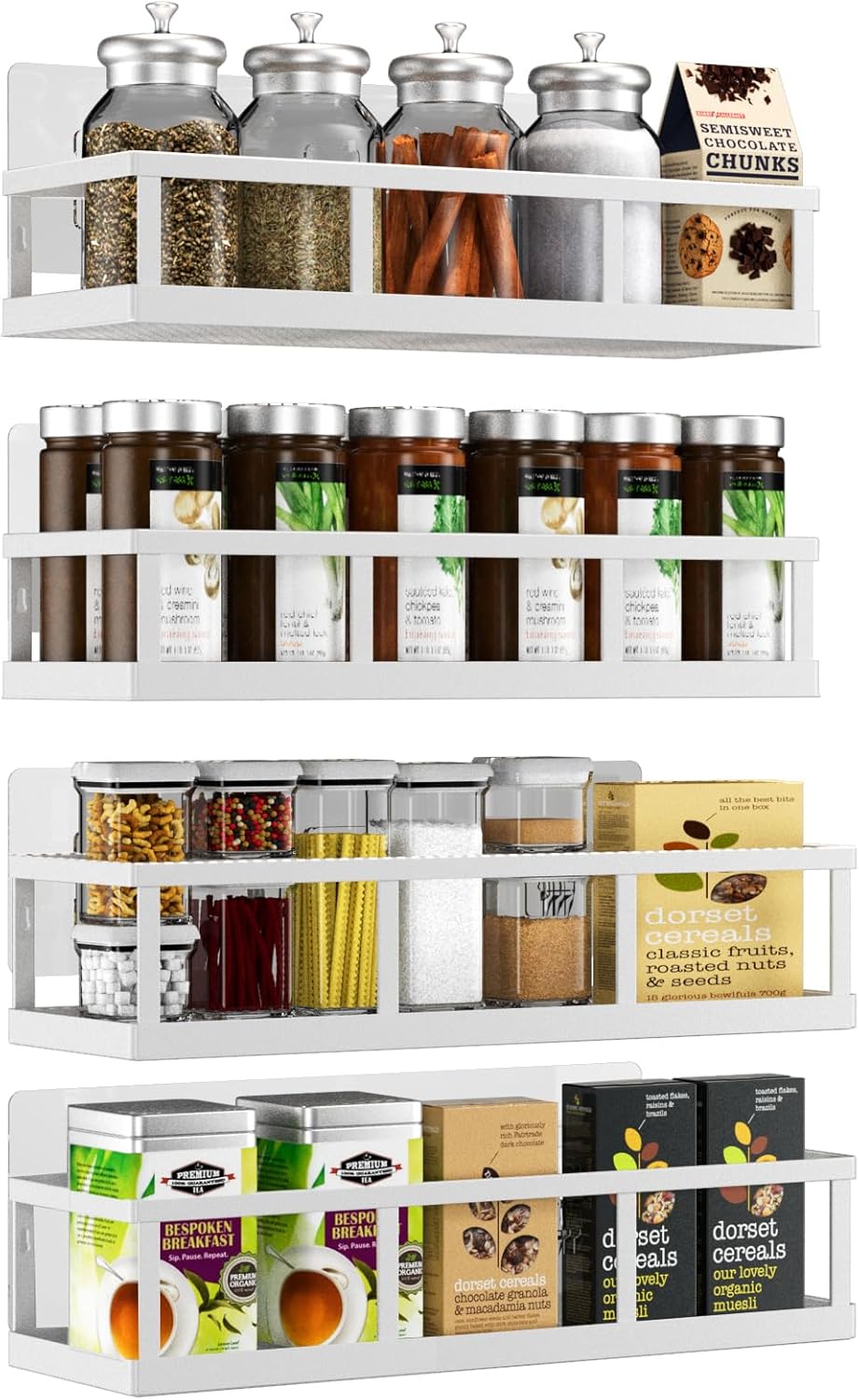 Spice Rack Wall Mounted Organizer for Kitchen and Bathroom Use