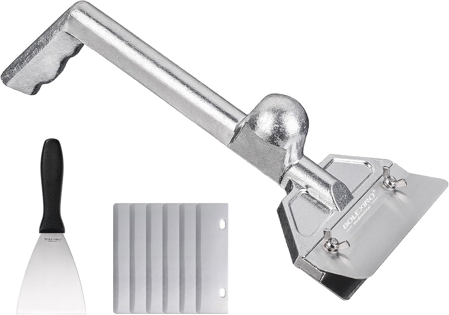 Heavy Duty Griddle Scraper with 7 Blades for Easy Cleaning