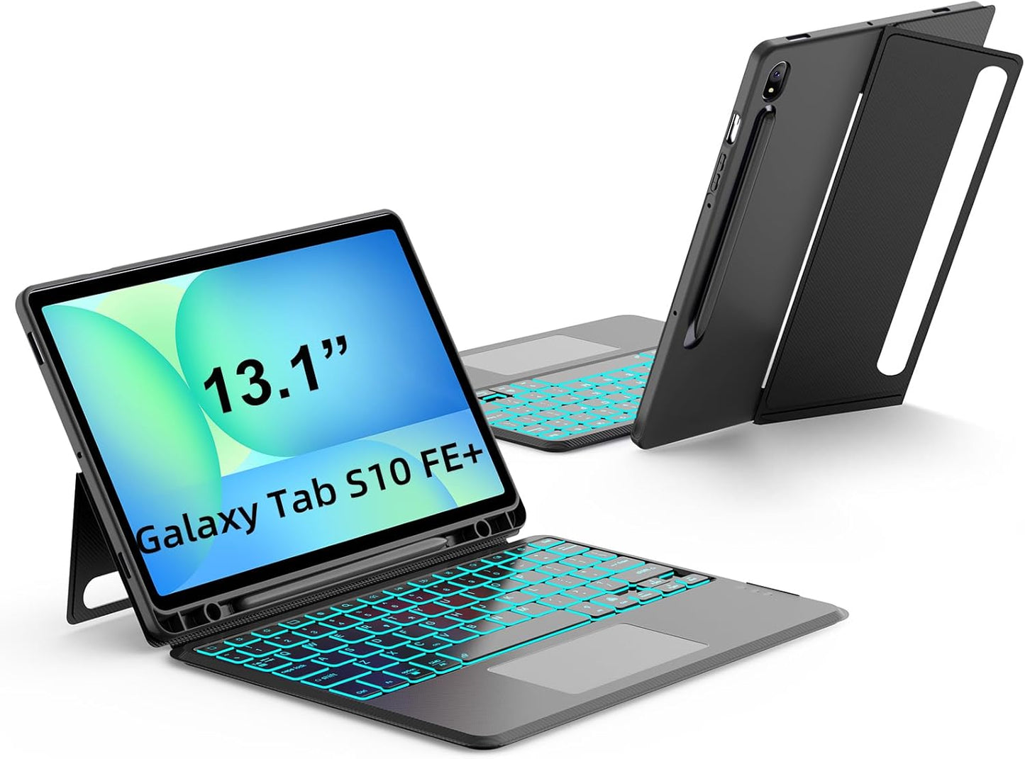 JUQITECH Trackpad Keyboard Case for Samsung Galaxy Tab S10 FE Plus