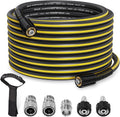 50ft Pressure Washer Hose - 1/4in Flexible 3600 PSI Non-Kink