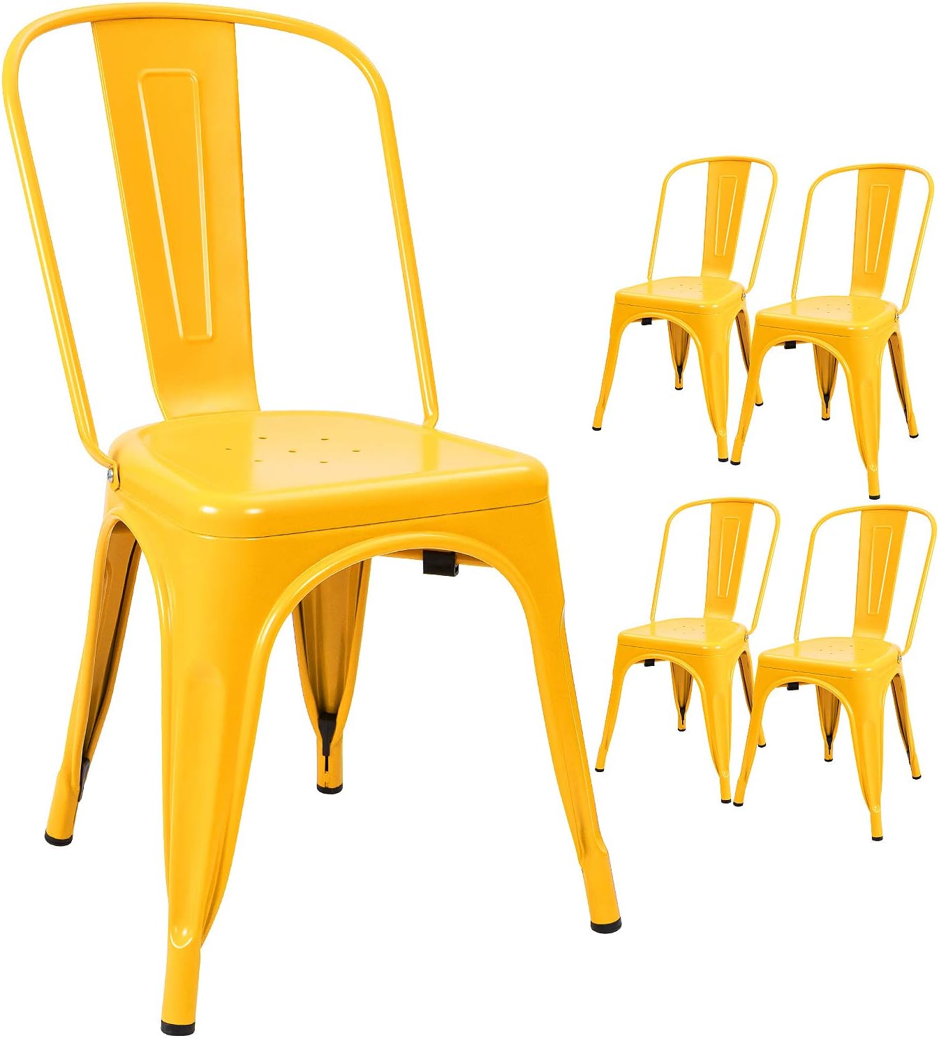 Devoko Metal Indoor-Outdoor Chairs Set of 4 for Modern Spaces