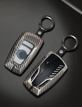 Alloy Car Key Case Rings Cover Holder for BMW Series - Classic Carbon