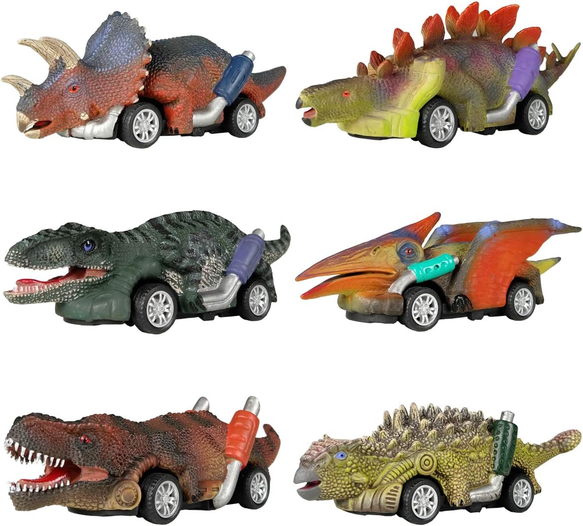 DINOBROS Pull Back Dinosaur Cars - Fun for Kids 3+