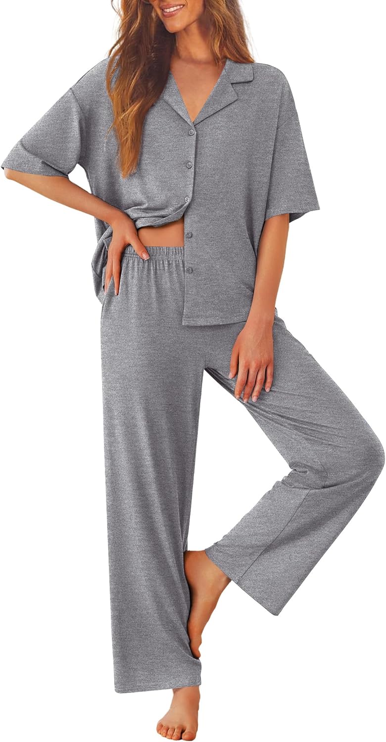 Ekouaer Women Pajamas Set Soft Comfy Nightwear for All Seasons