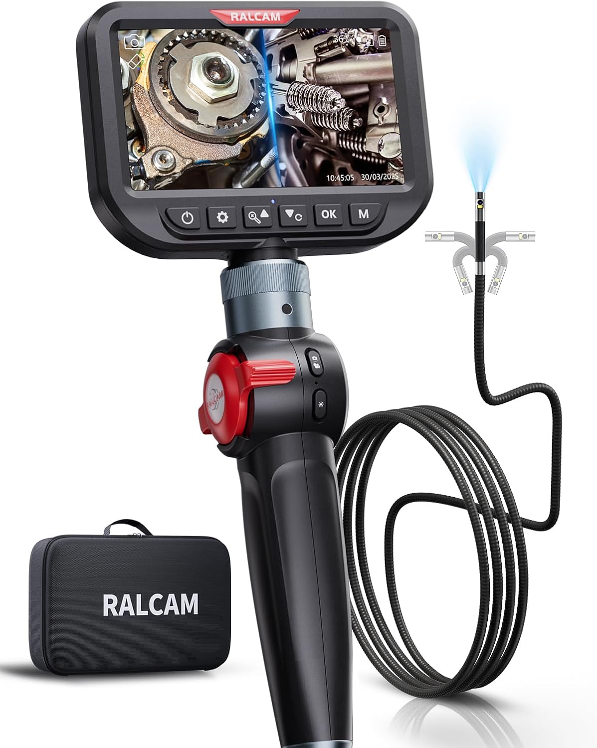 Dual Lens Articulating Borescope for Automotive and Pipe Inspections