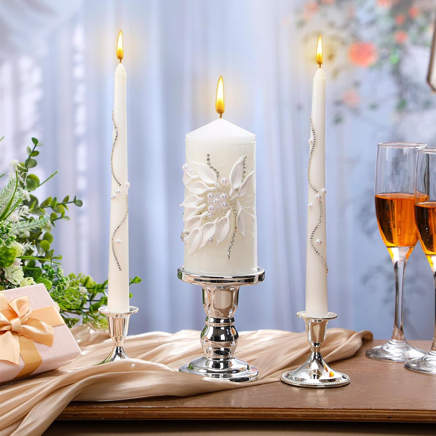 Unity Candles with Holder for Wedding Ceremony and Events