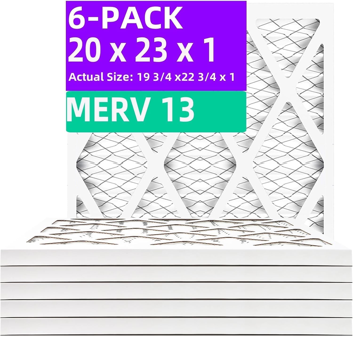 20x23x1 MERV 13 Pleated Air Filter for Home HVAC Systems