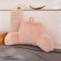 Faux Fur Reading Pillow Bed Wedge Large - Pink Backrest for Sitting Up