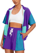 UOUA Women's 80s Color Block 2-Piece Tracksuit - Retro Summer Set