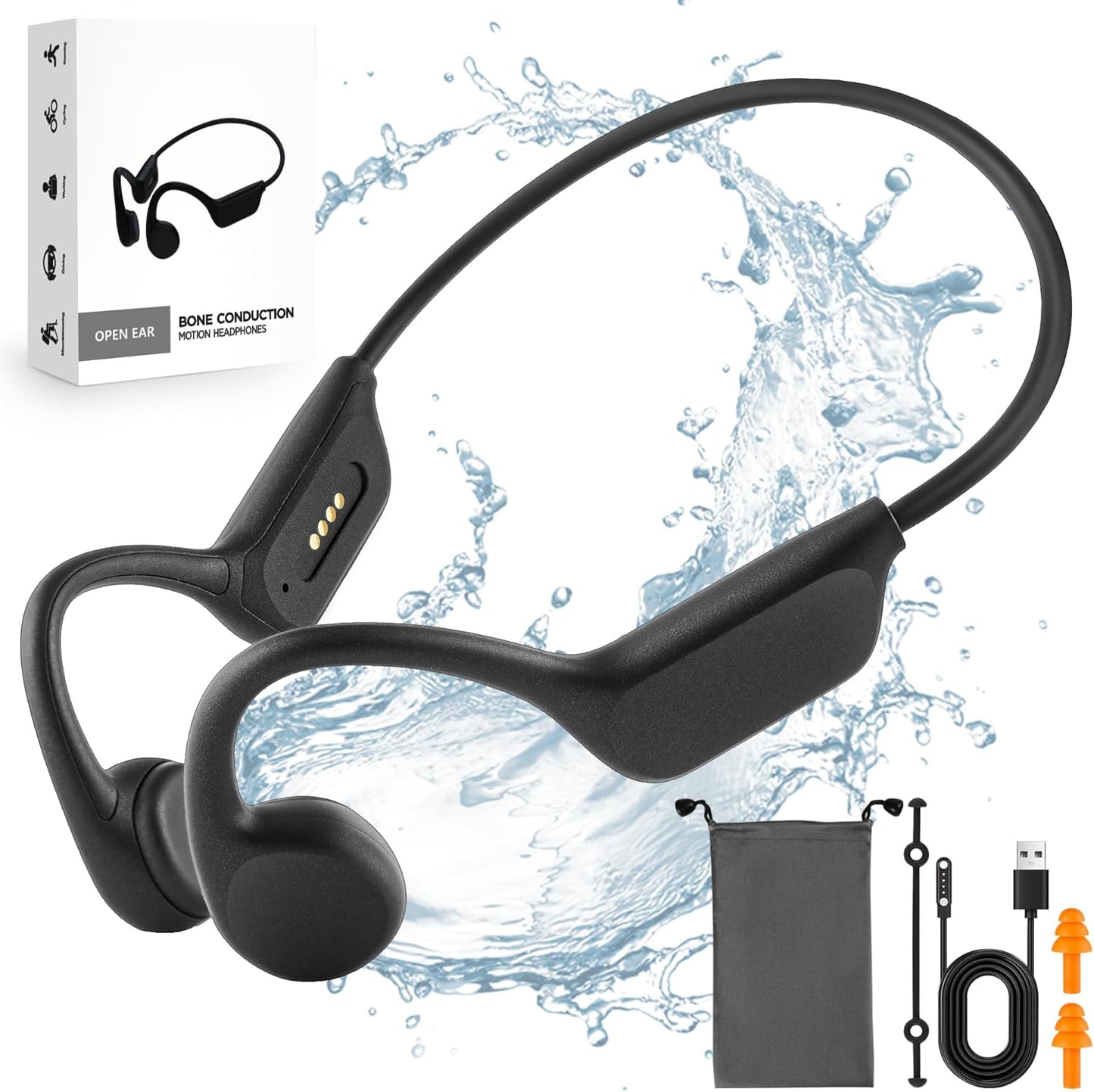 Swimming Headphones - IPX8 Waterproof Bone Conduction Wireless