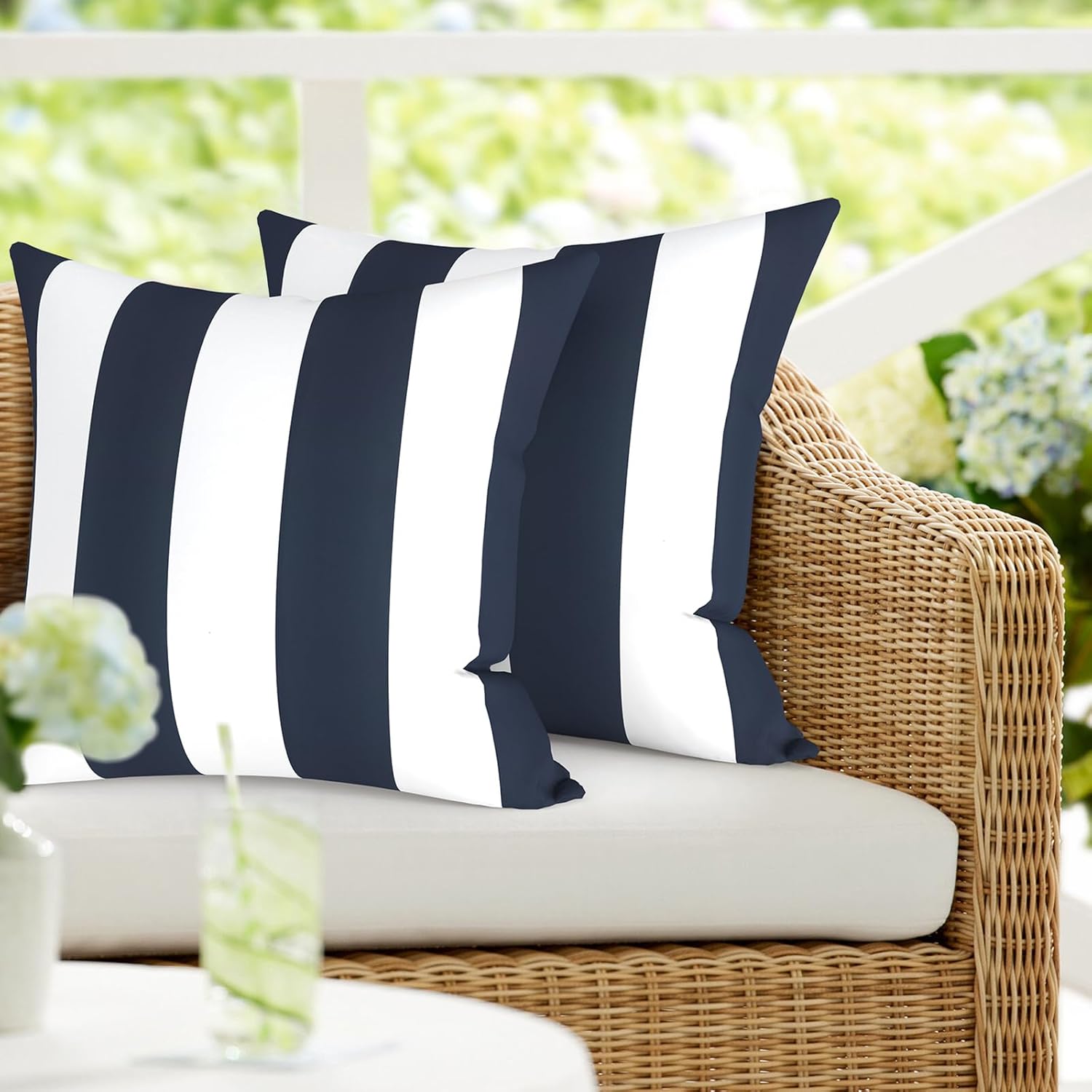 Pack of 2 Waterproof Patio Pillows for Outdoor and Indoor Use