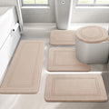 YIHOUSE Beige Memory Foam Bathroom Rug Set for Comfort and Style