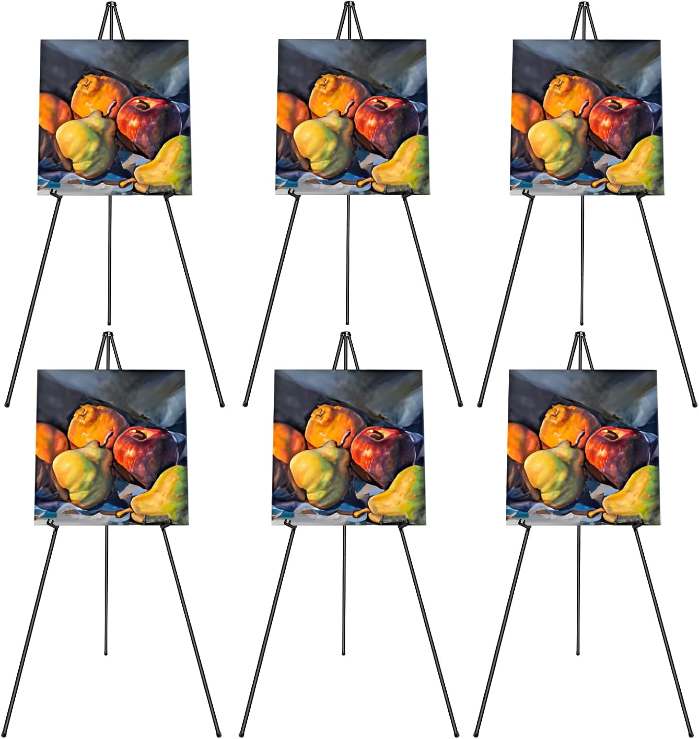 PUJIANG 6 Pack Easel for Display, Foldable Metal Easels