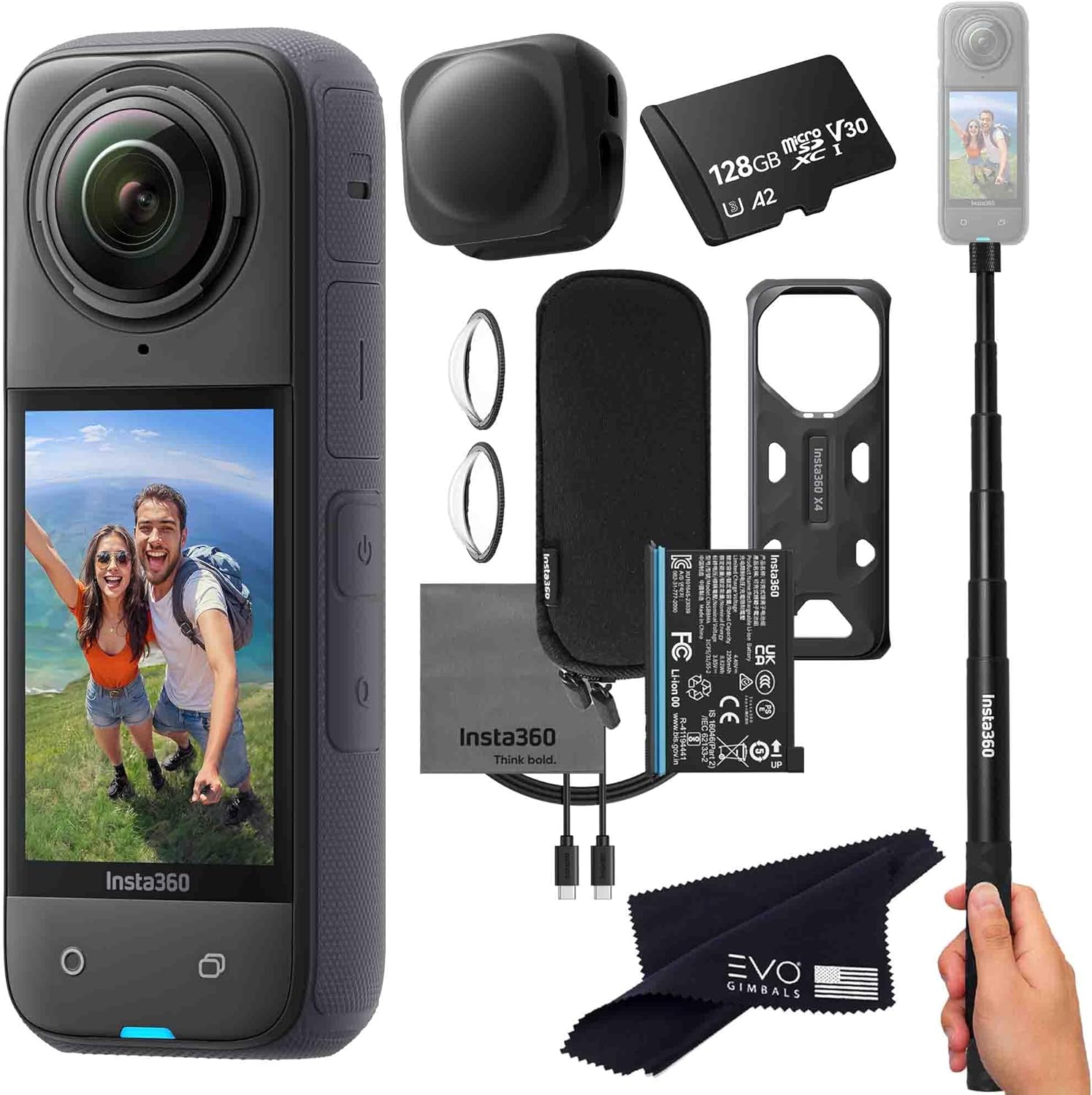 Insta360 X4 Basic Bundle: 8K Waterproof 360 Action Camera