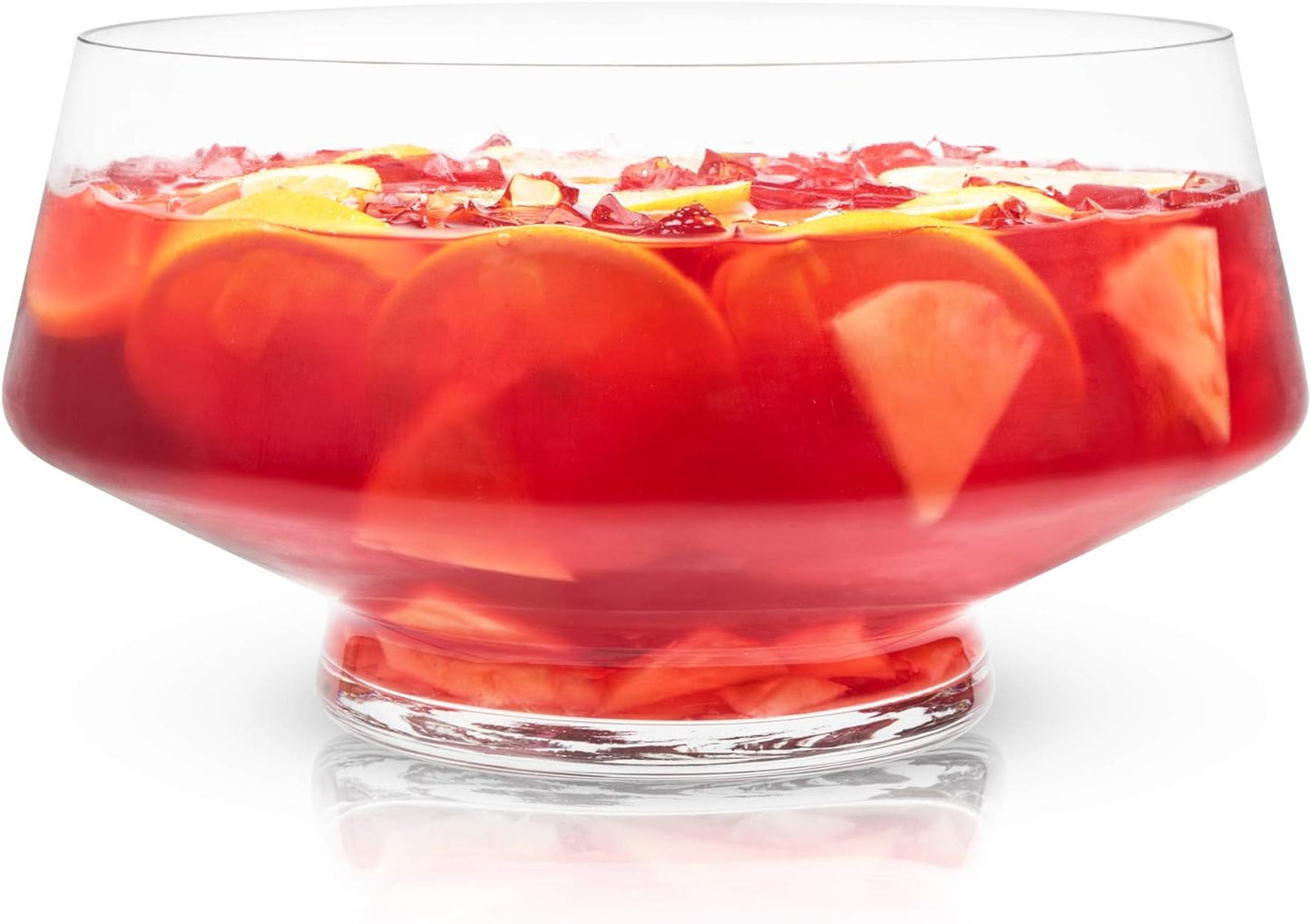 Viski Footed Glass Punch Bowl - Large Capacity 2.5gal Serveware