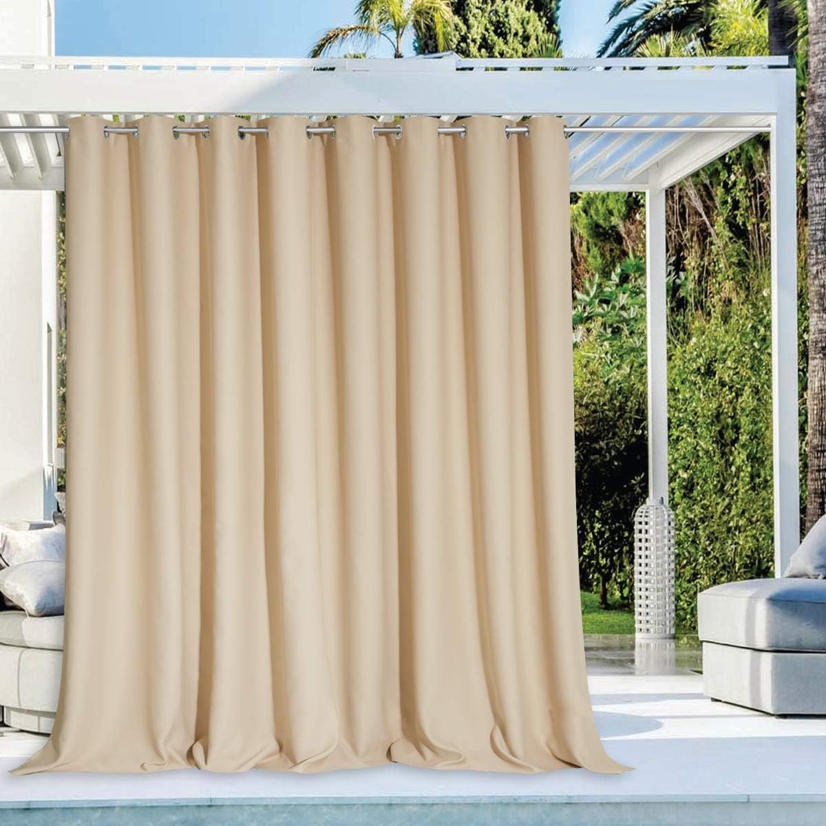 NICETOWN Outdoor Curtain Waterproof for Patio 84 in Extra Long