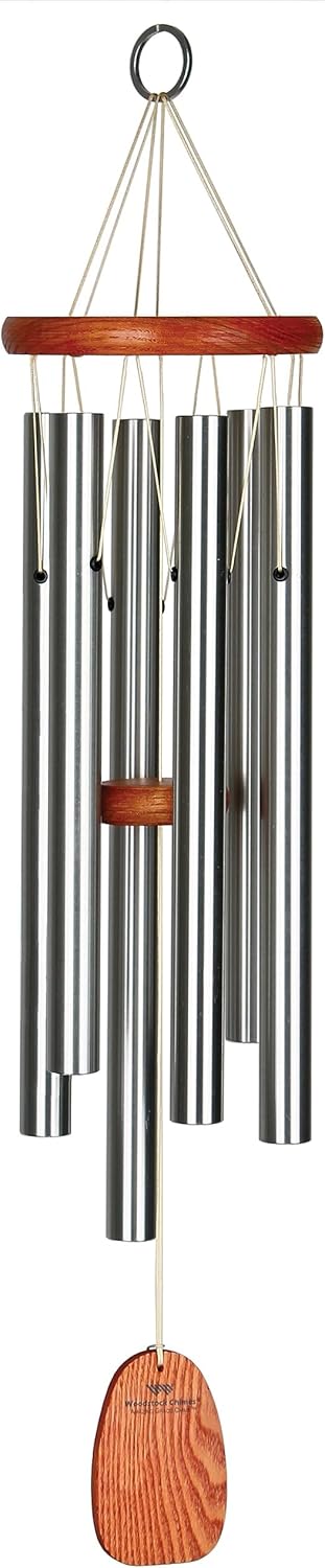 Amazing Grace Wind Chime for Outside - 24in Silver Decor