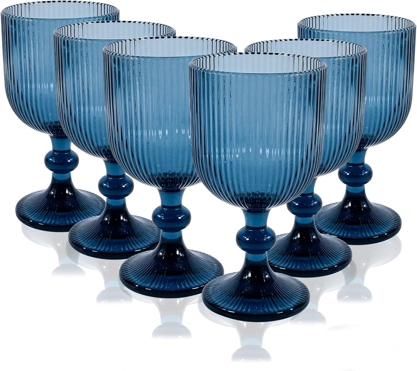 Blue Wine Glass Goblet Set of 6 for Elegant Gatherings