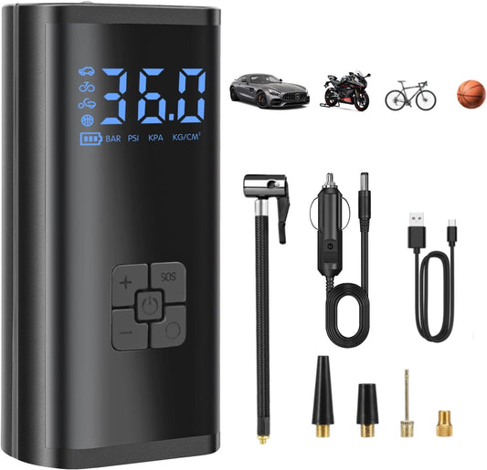 Kairiyard Portable Tire Inflator: 150 PSI Rechargeable Pump