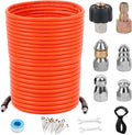 150FT Sewer Jetter Kit for Pressure Washer - Heavy Duty 5800 PSI Hose