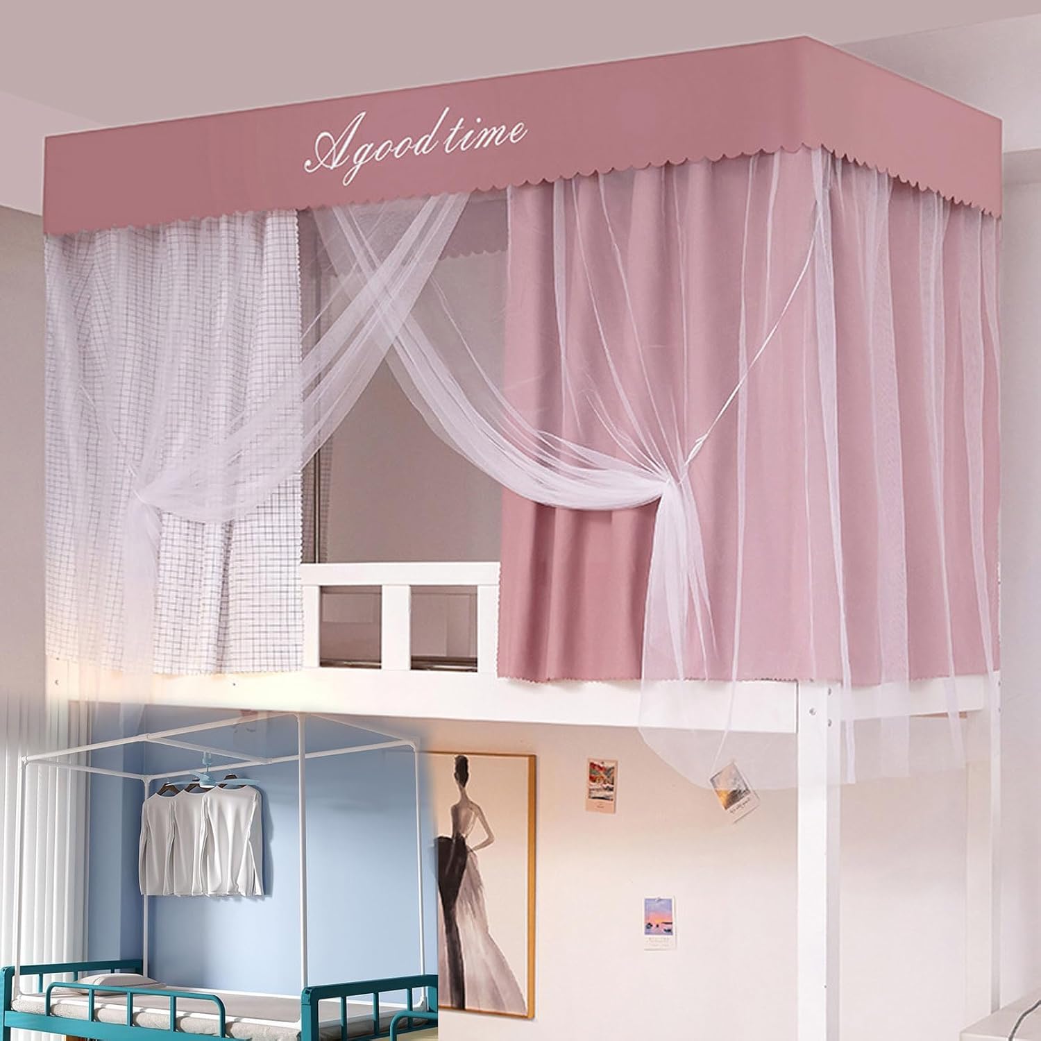 Breathable Loft Bed Curtains for Top Bunk ~ RUIYIJIU