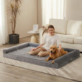 Dog Beds for Large Dogs 54 x 36 in Orthopedic Couch Bed - Rose Plush