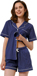100% Cotton Pajamas for Women 2-Piece Short Sleeve Set - Soft PJs