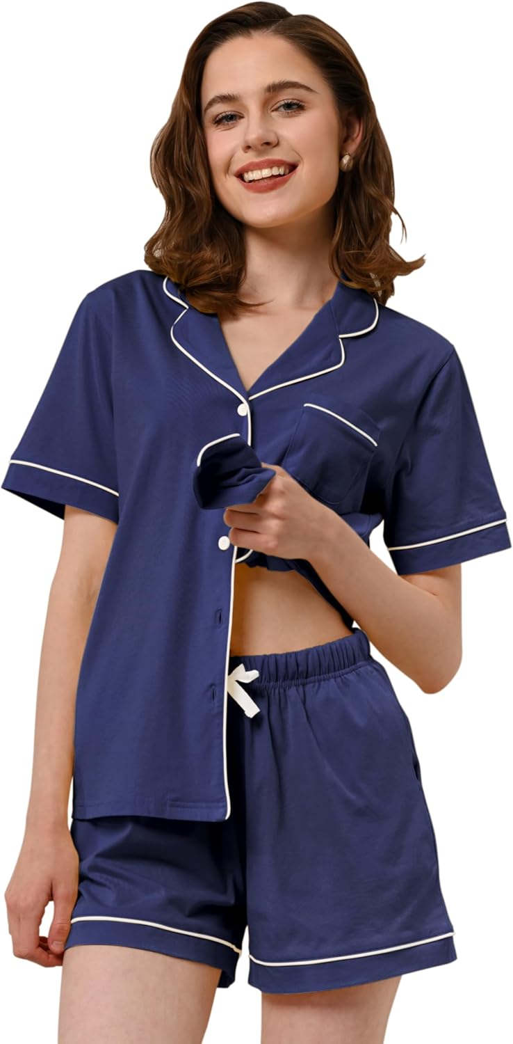 100% Cotton Pajamas for Women Sets Soft Sleepwear Loungewear