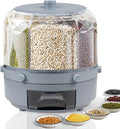 Grain Dispenser 360 Rotating 6-Grid Rice Dispenser - Space Saving