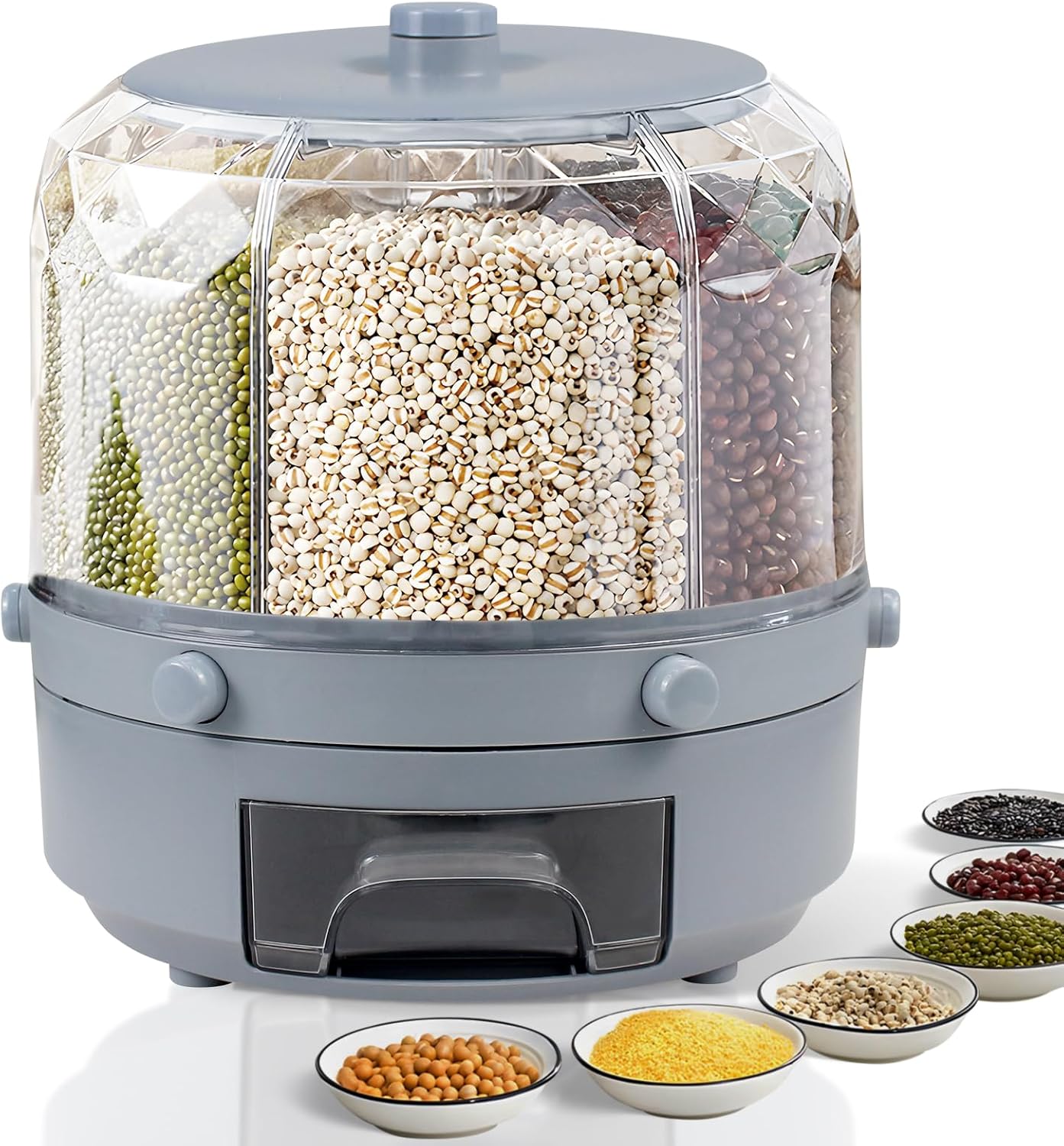 360 Rotating Rice Dispenser for Convenient Grain Storage