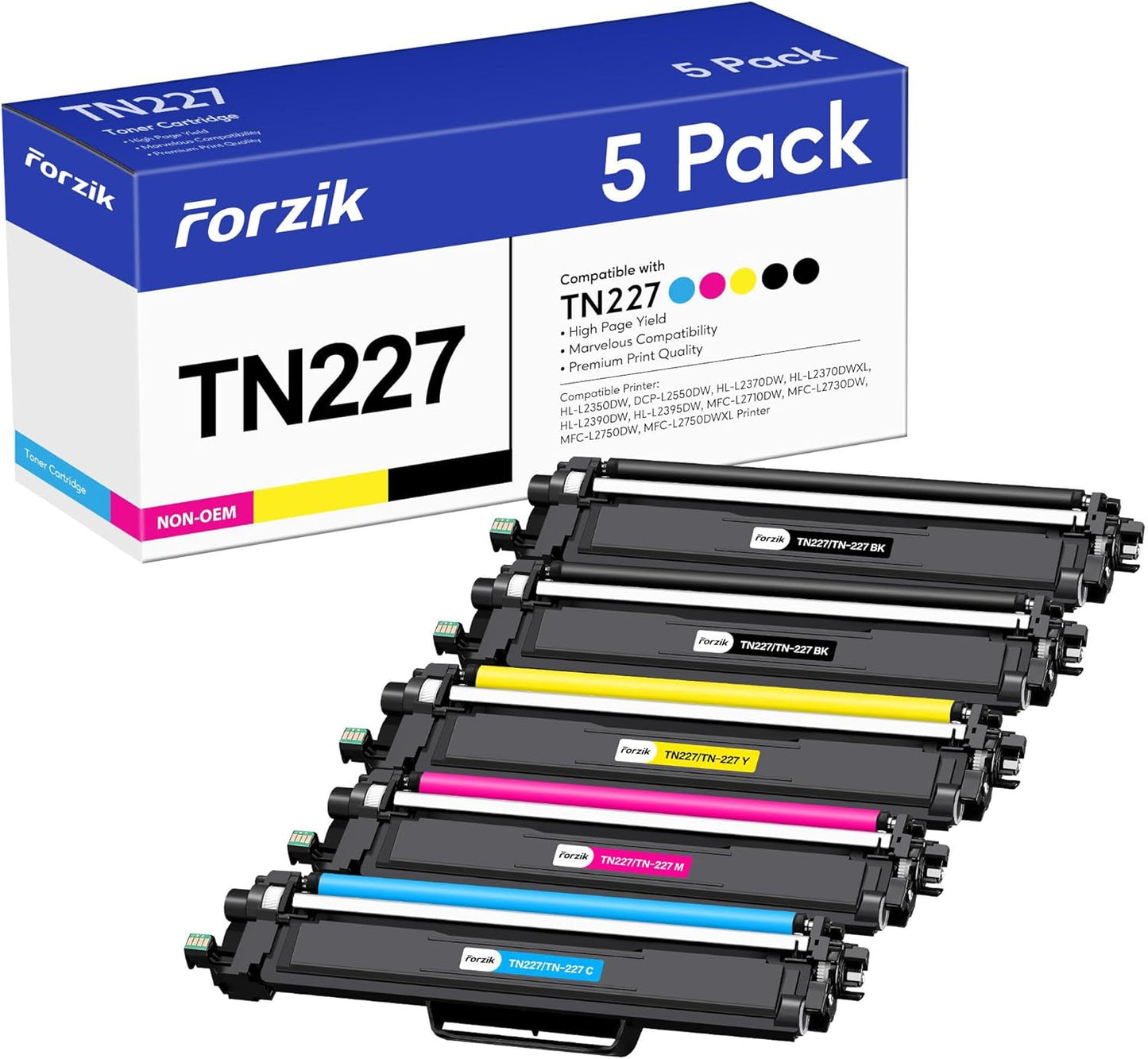 Forzik TN227 Toner - Vibrant Colors for Brother Printers