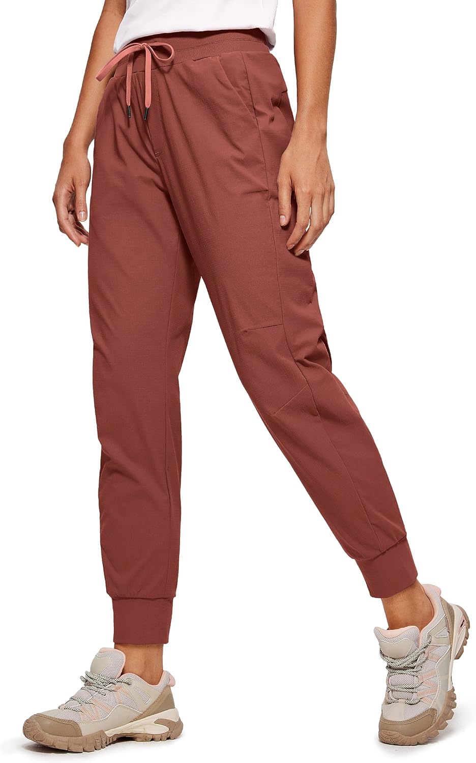 CRZ YOGA Athletic High Waisted Joggers for Women - Lightweight Pants