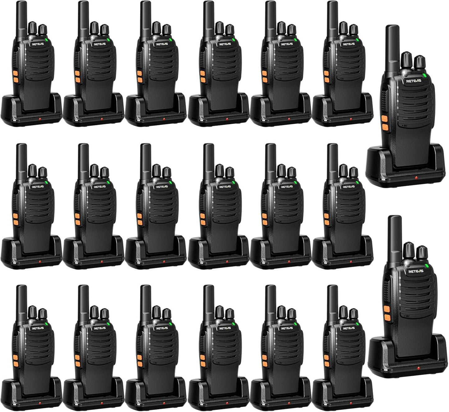 Retevis H-777 Walkie Talkies: Long Range, Rechargeable, 20 Pack