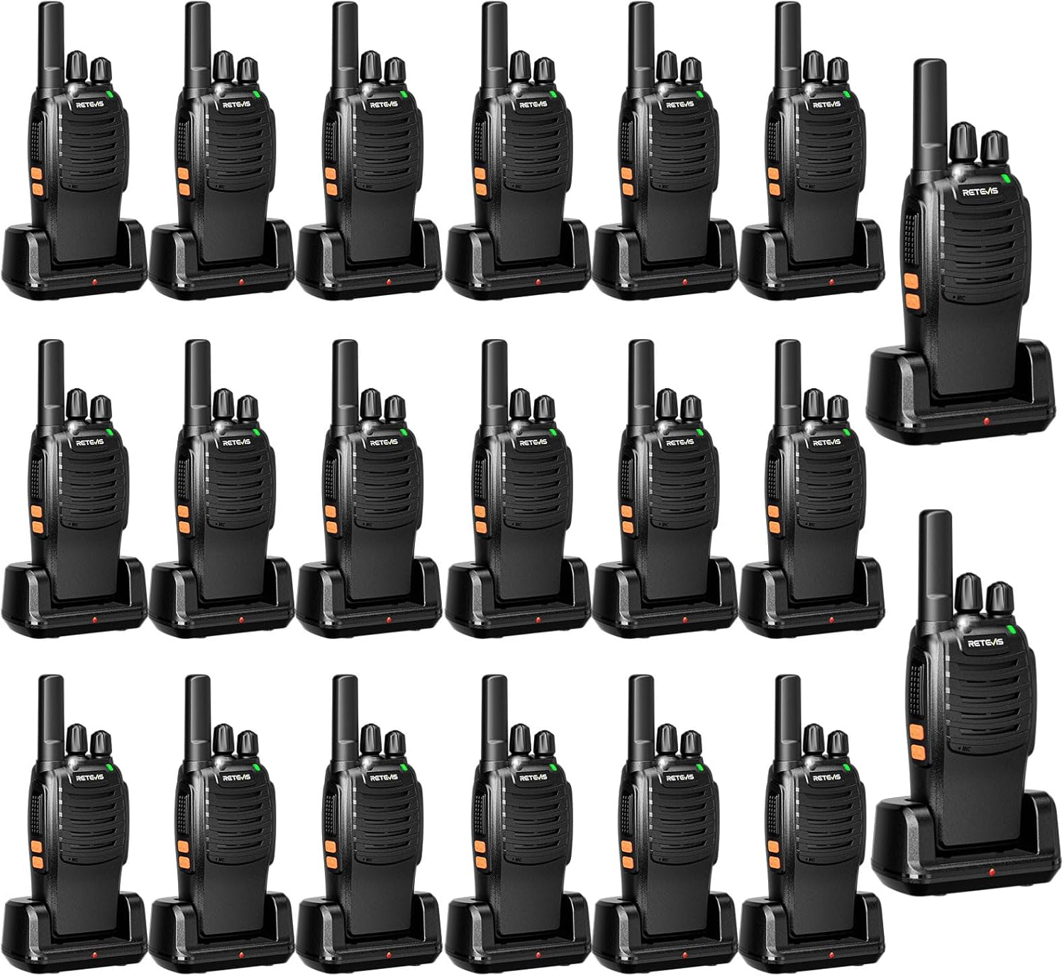 Retevis H-777 Walkie Talkies: Long Range, Rechargeable, 20 Pack