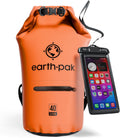 Waterproof Dry Bag Backpack with Zippered Pocket - 20L Rolltop Pack